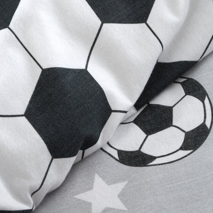 Football Stars Grey Duvet Set Brushed Cotton