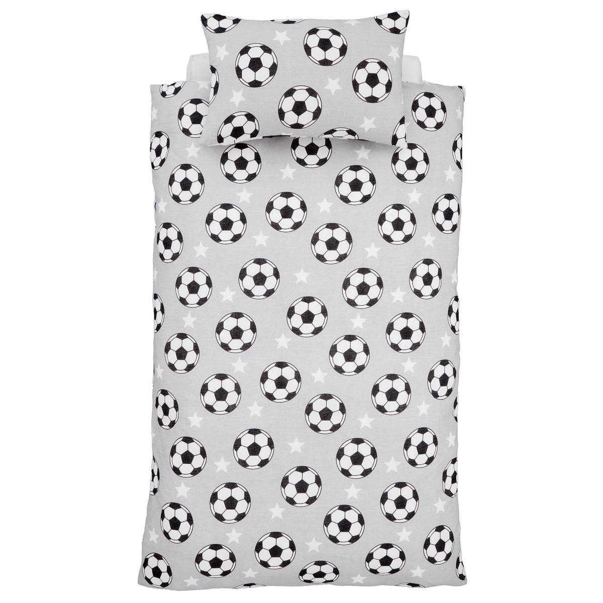 Football Stars Grey Duvet Set Brushed Cotton