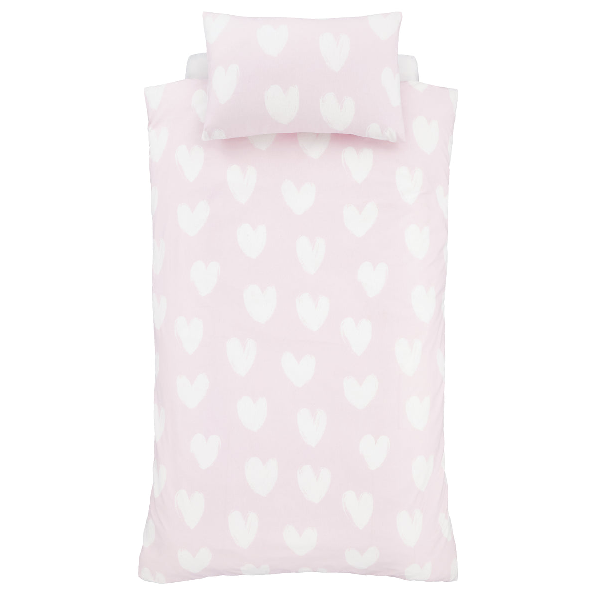 Hearts Pink Duvet Set Brushed Cotton