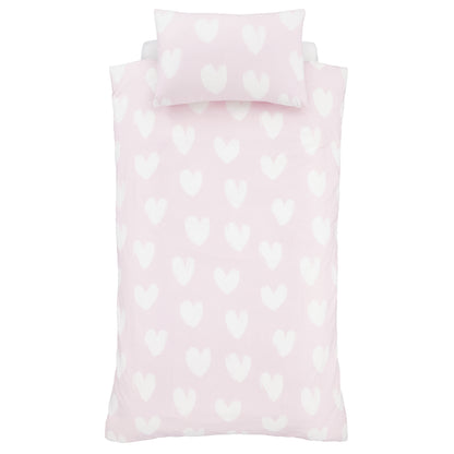 Hearts Pink Duvet Set Brushed Cotton