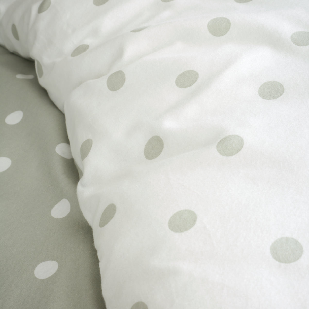Polka Dot Green Duvet Set Brushed Cotton
