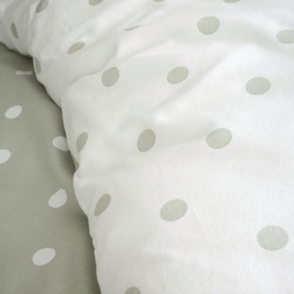 Polka Dot Green Duvet Set Brushed Cotton