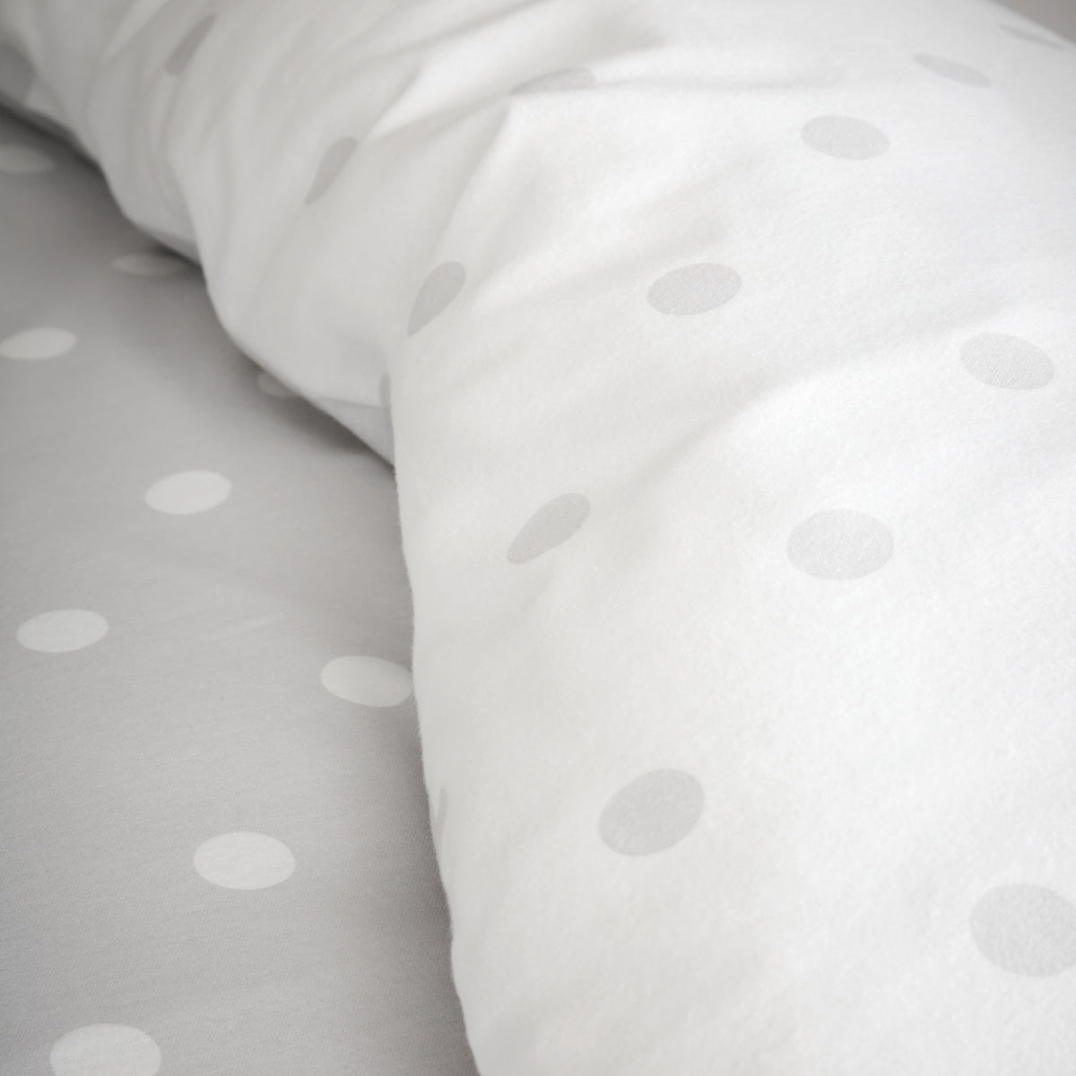 Polka Dot Grey Duvet Set Brushed Cotton