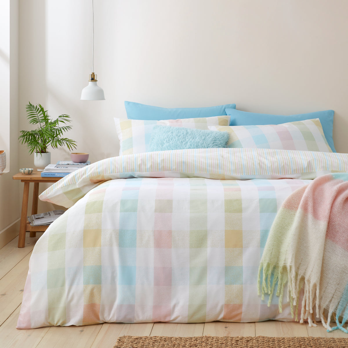 Spring Check Pastel Duvet Set