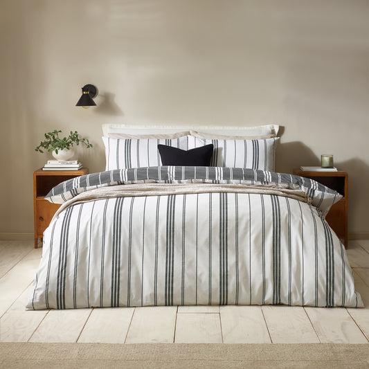 Harbour Stripe Black Duvet Set