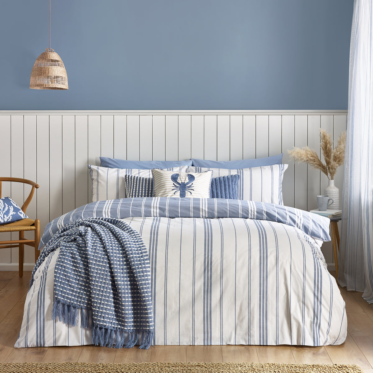 Harbour Stripe Blue Duvet Set