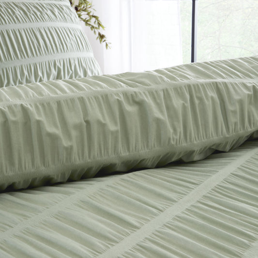 Seersucker Sage Green Duvet Set