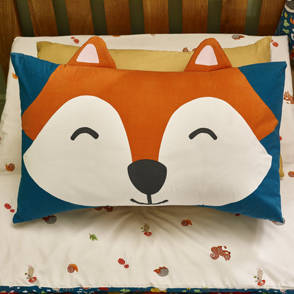 Fox and Woodland Friends Green Duvet Set