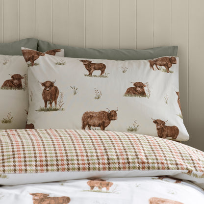 Angus Highland Cow Natural Duvet Set