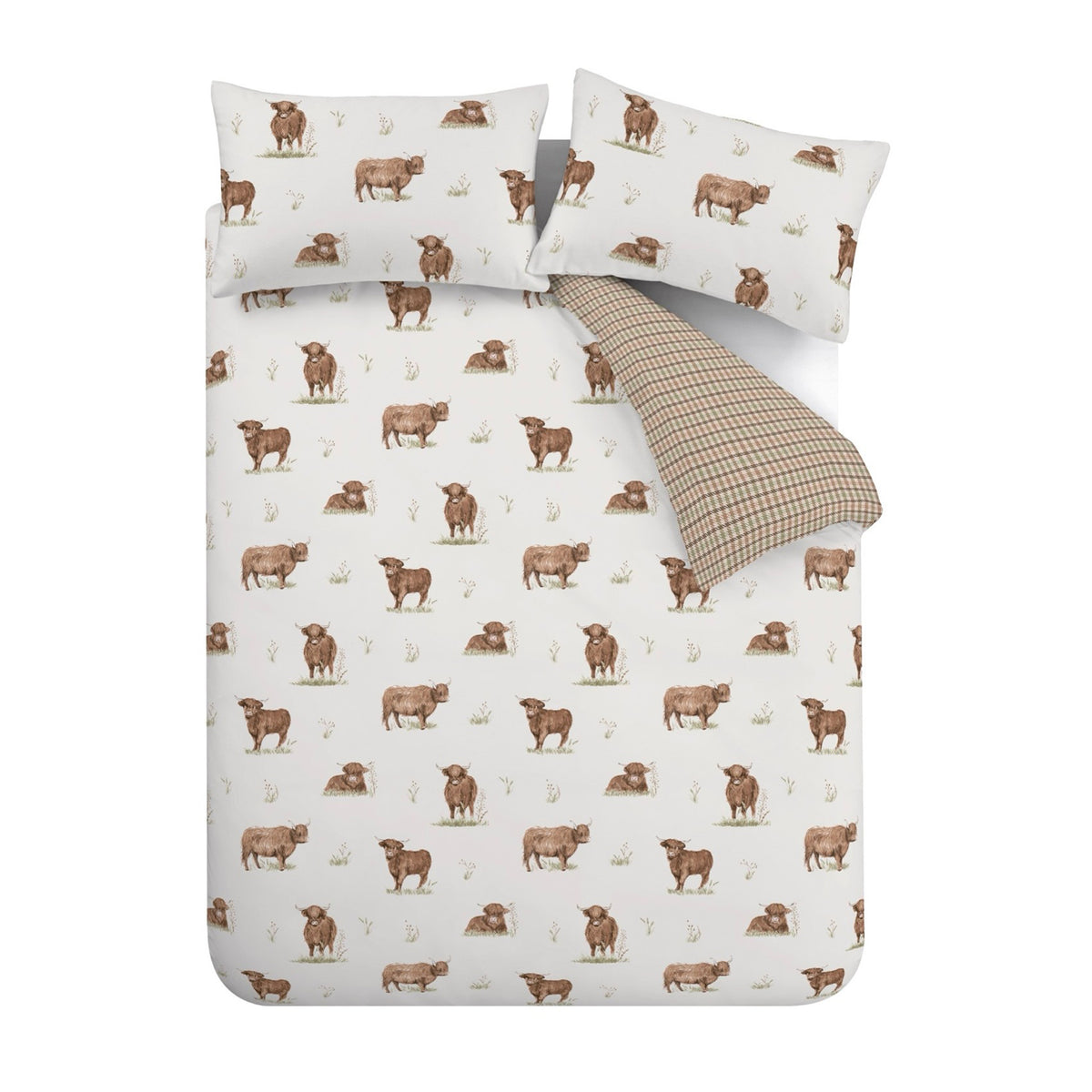 Angus Highland Cow Natural Duvet Set