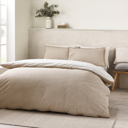 Oxford Pinstripe Natural Duvet Set