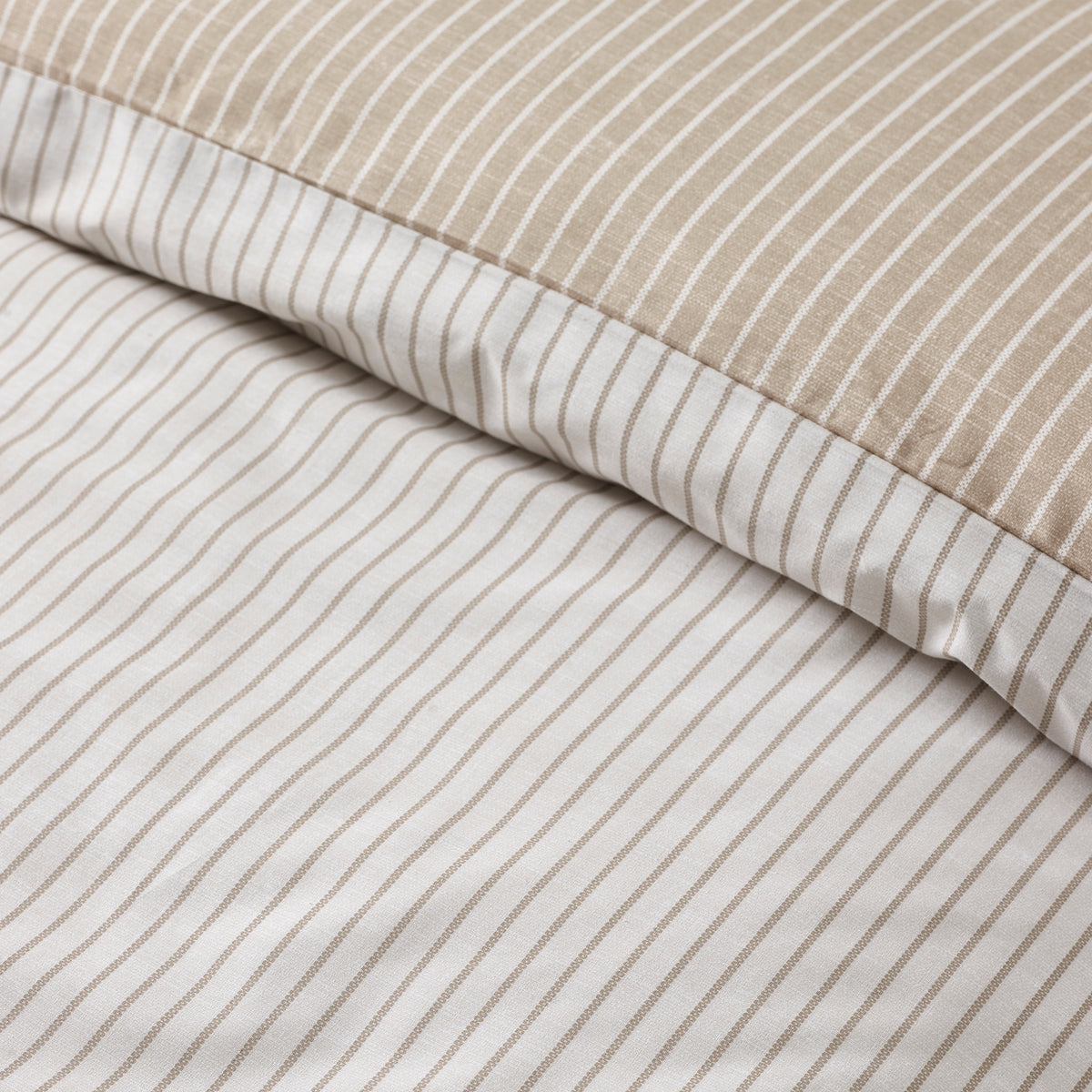 Oxford Pinstripe Natural Duvet Set