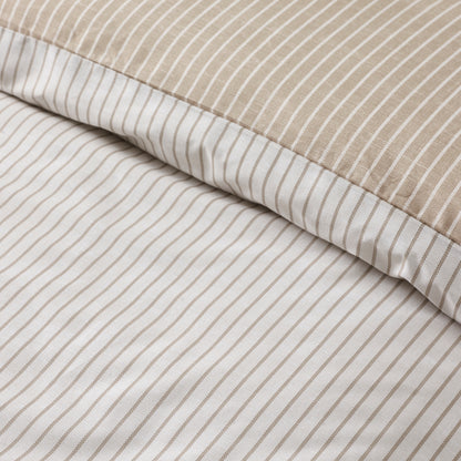 Oxford Pinstripe Natural Duvet Set