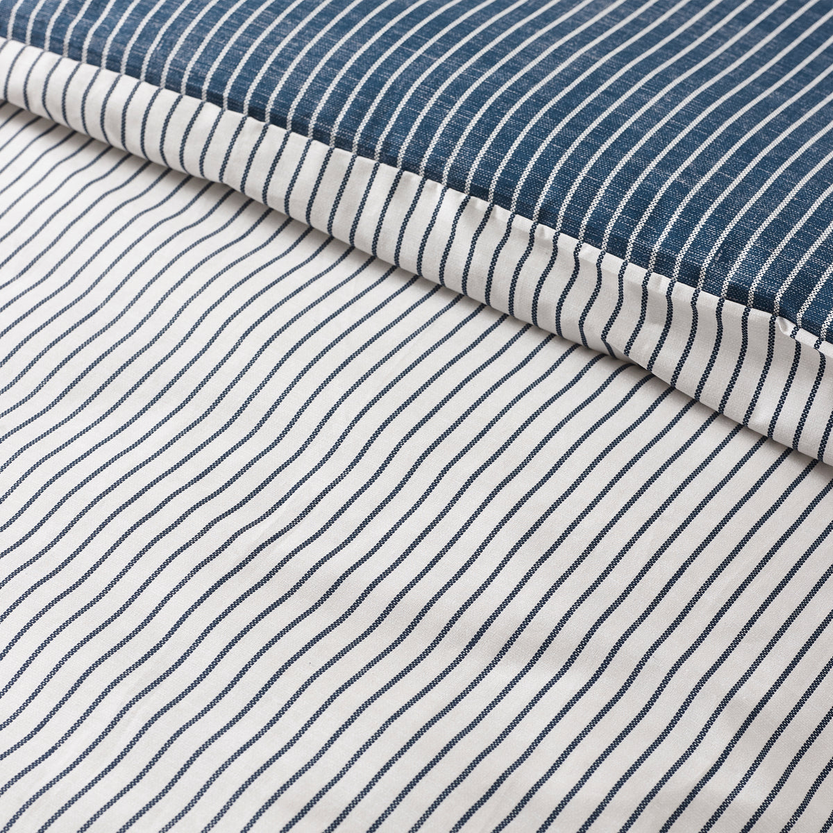 Oxford Pinstripe Navy Blue Duvet Set