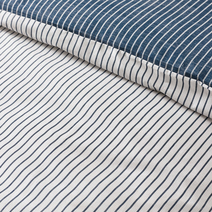 Oxford Pinstripe Navy Blue Duvet Set