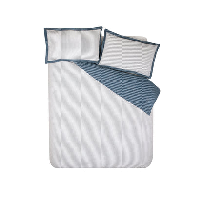 Oxford Pinstripe Navy Blue Duvet Set