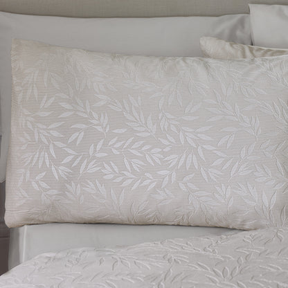 Corded Leaves Natural Duvet Set