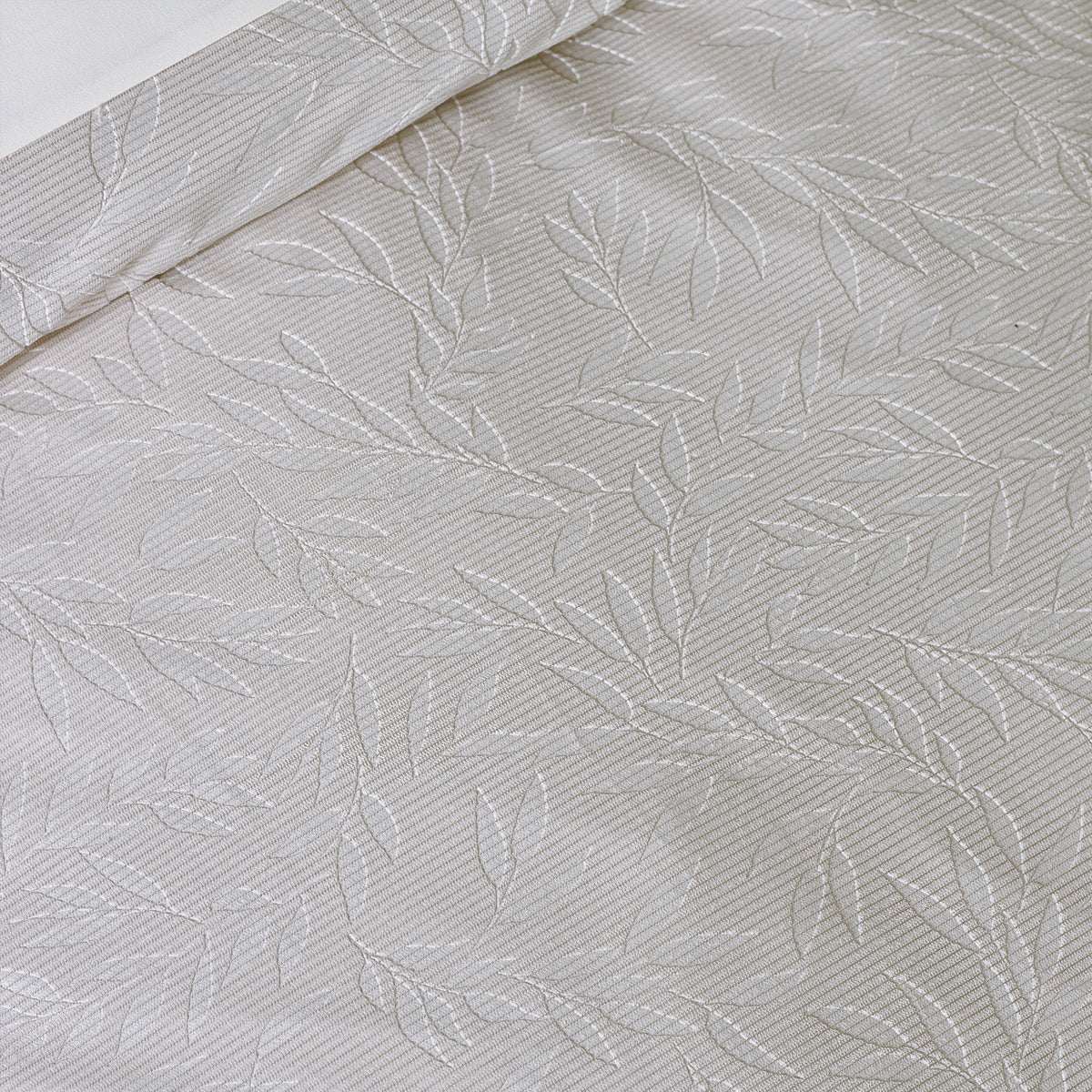 Corded Leaves Natural Duvet Set