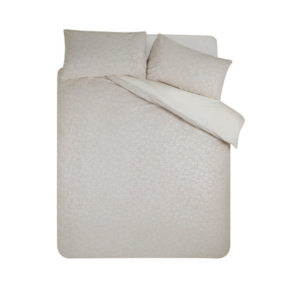 Corded Leaves Natural Duvet Set