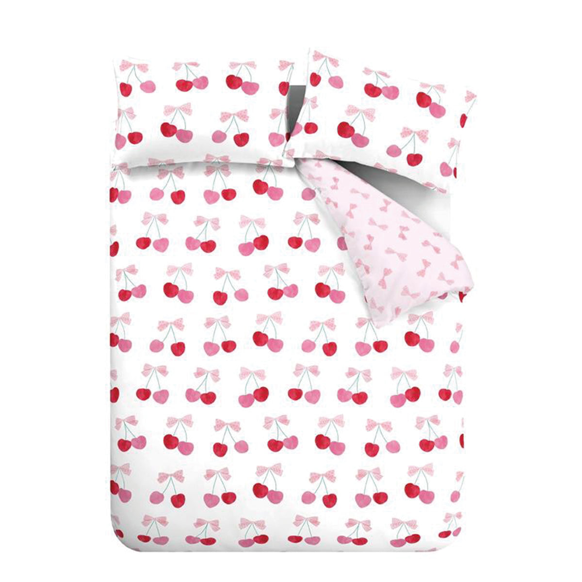 Cherries and Bows Pink Duvet Set