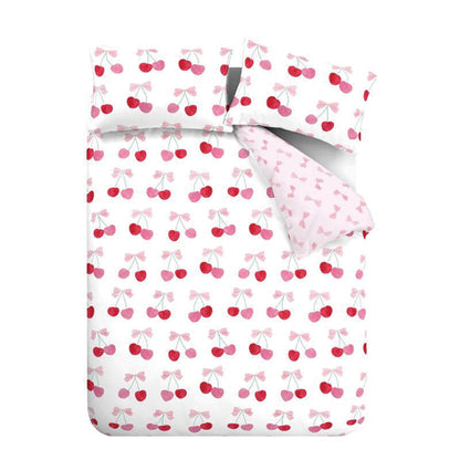 Cherries and Bows Pink Duvet Set