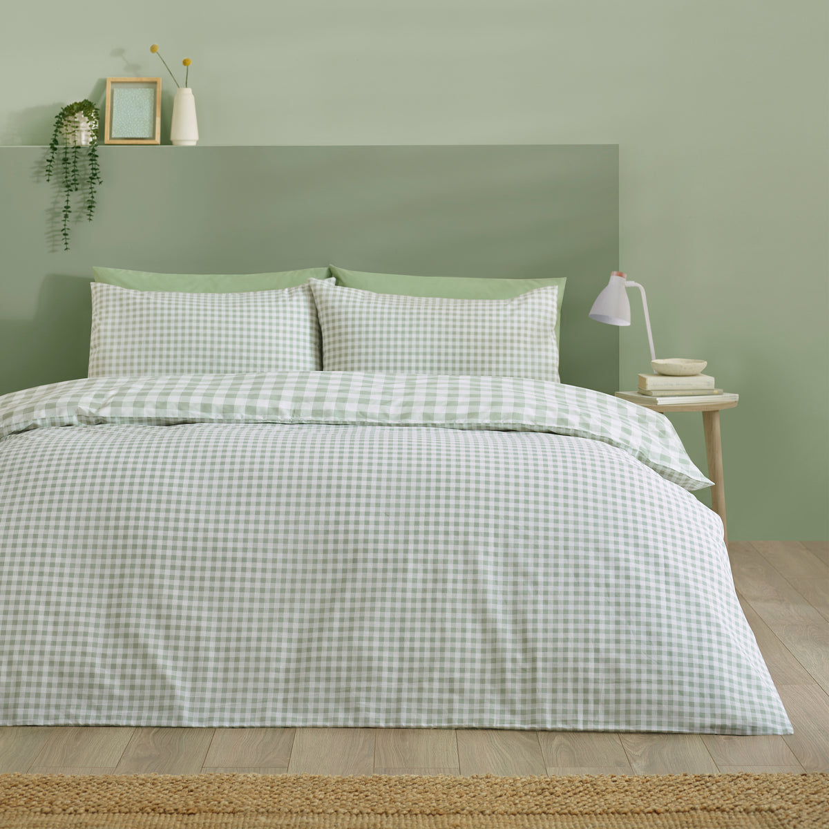 Bamford Gingham Check Green Duvet Set