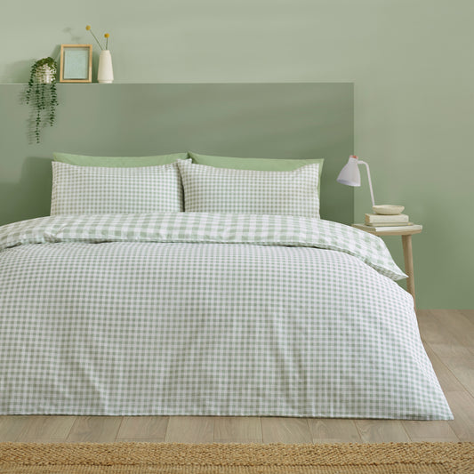 Bamford Gingham Check Green Duvet Set