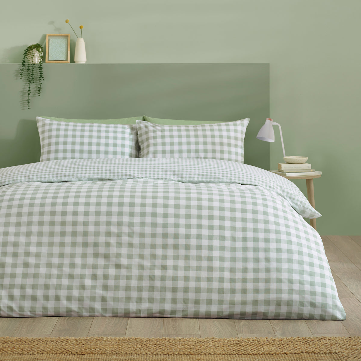 Bamford Gingham Check Green Duvet Set