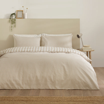Bamford Gingham Check Natural Duvet Set