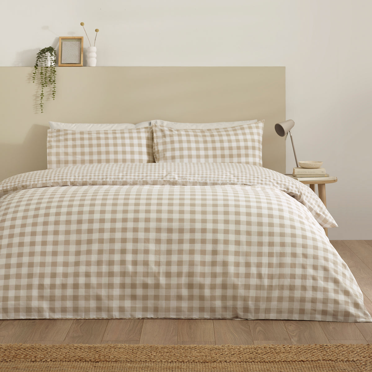 Bamford Gingham Check Natural Duvet Set