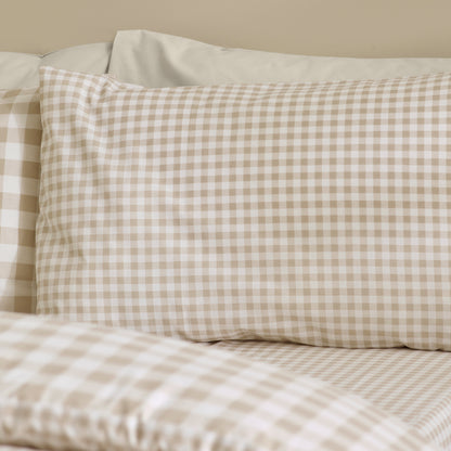Bamford Gingham Check Natural Duvet Set
