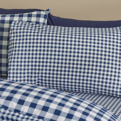 Bamford Gingham Check Navy Blue Duvet Set