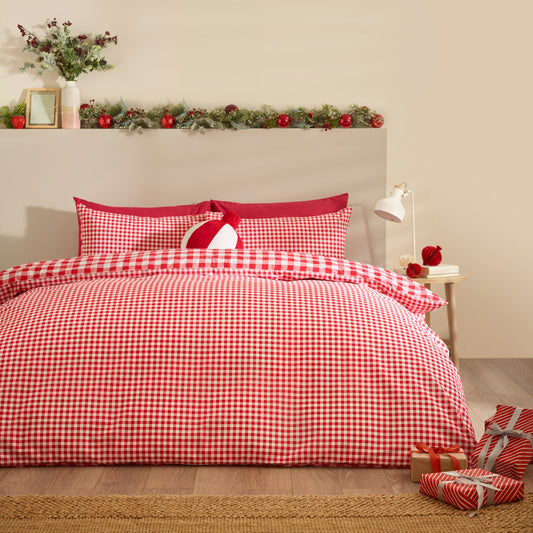 Bamford Gingham Check Red Duvet Set