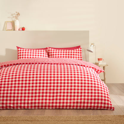 Bamford Gingham Check Red Duvet Set