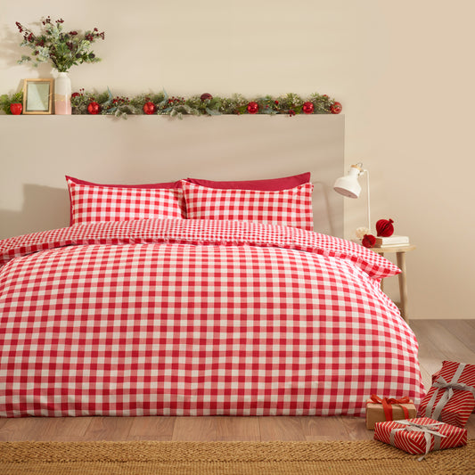 Bamford Gingham Check Red Duvet Set