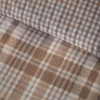 Hamish Check Natural Duvet Set Brushed Cotton