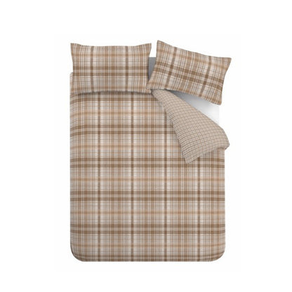 Hamish Check Natural Duvet Set Brushed Cotton