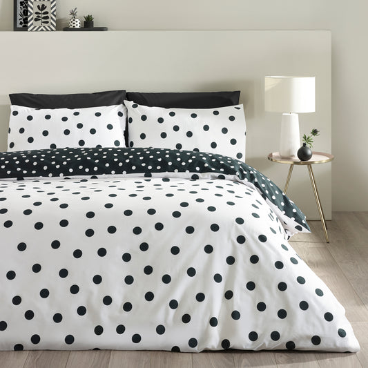 Polka Dot Black & White Duvet Set