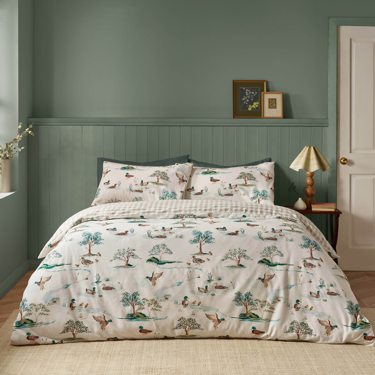 Mallards Cream Duvet Set Brushed Cotton