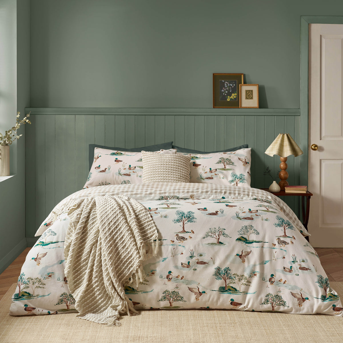 Mallards Cream Duvet Set Brushed Cotton