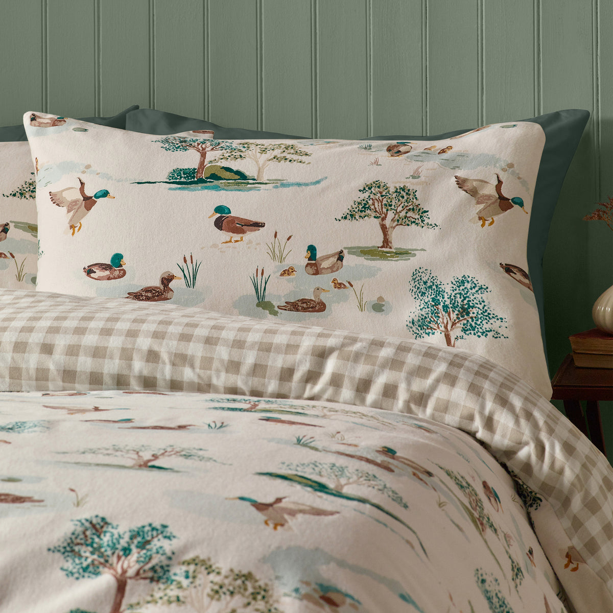 Mallards Cream Duvet Set Brushed Cotton