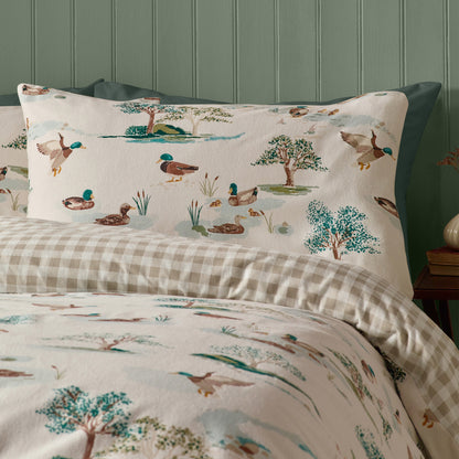Mallards Cream Duvet Set Brushed Cotton