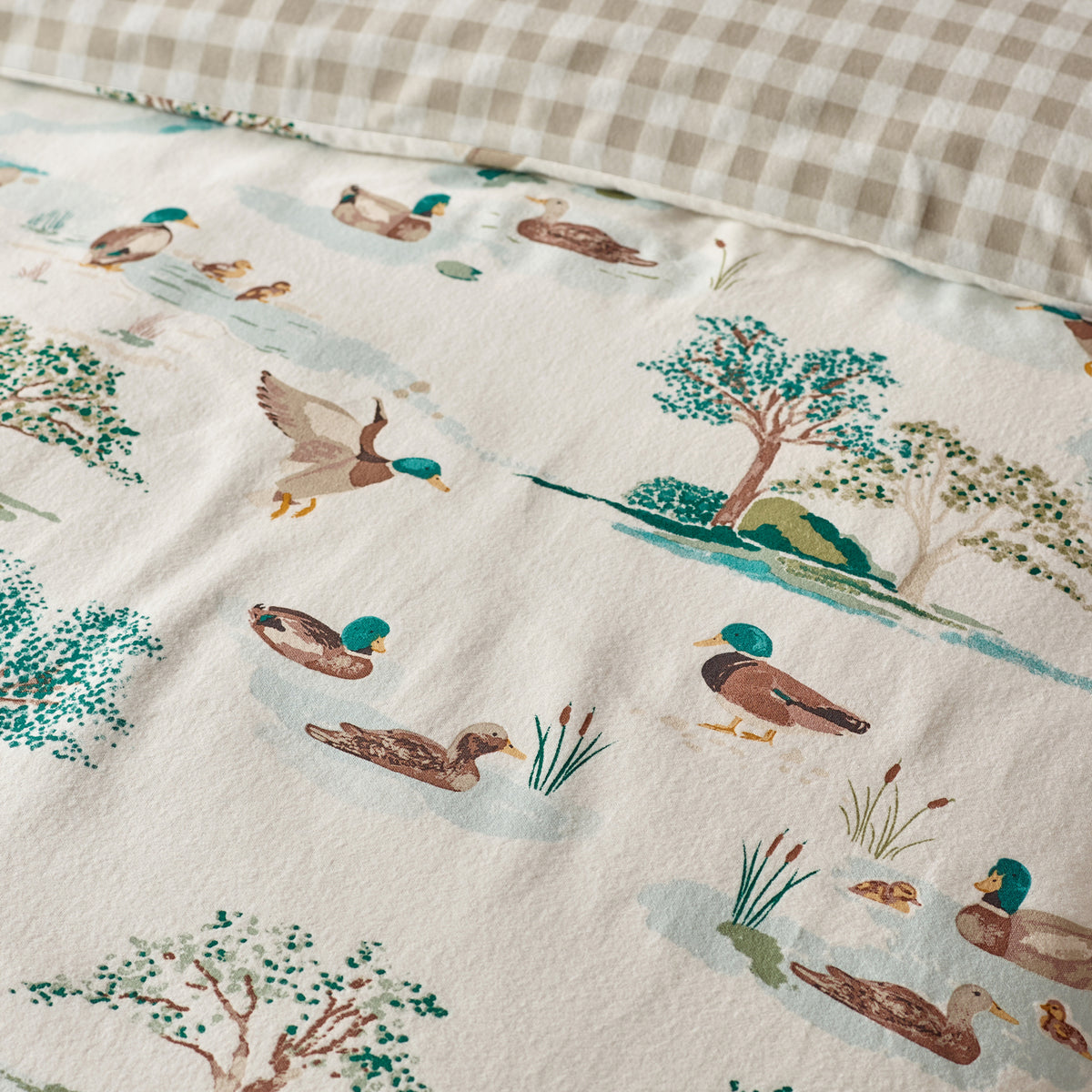 Mallards Cream Duvet Set Brushed Cotton
