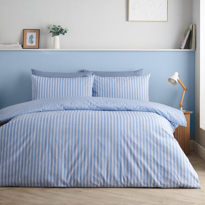Epping Textured Stripe Blue Duvet Set