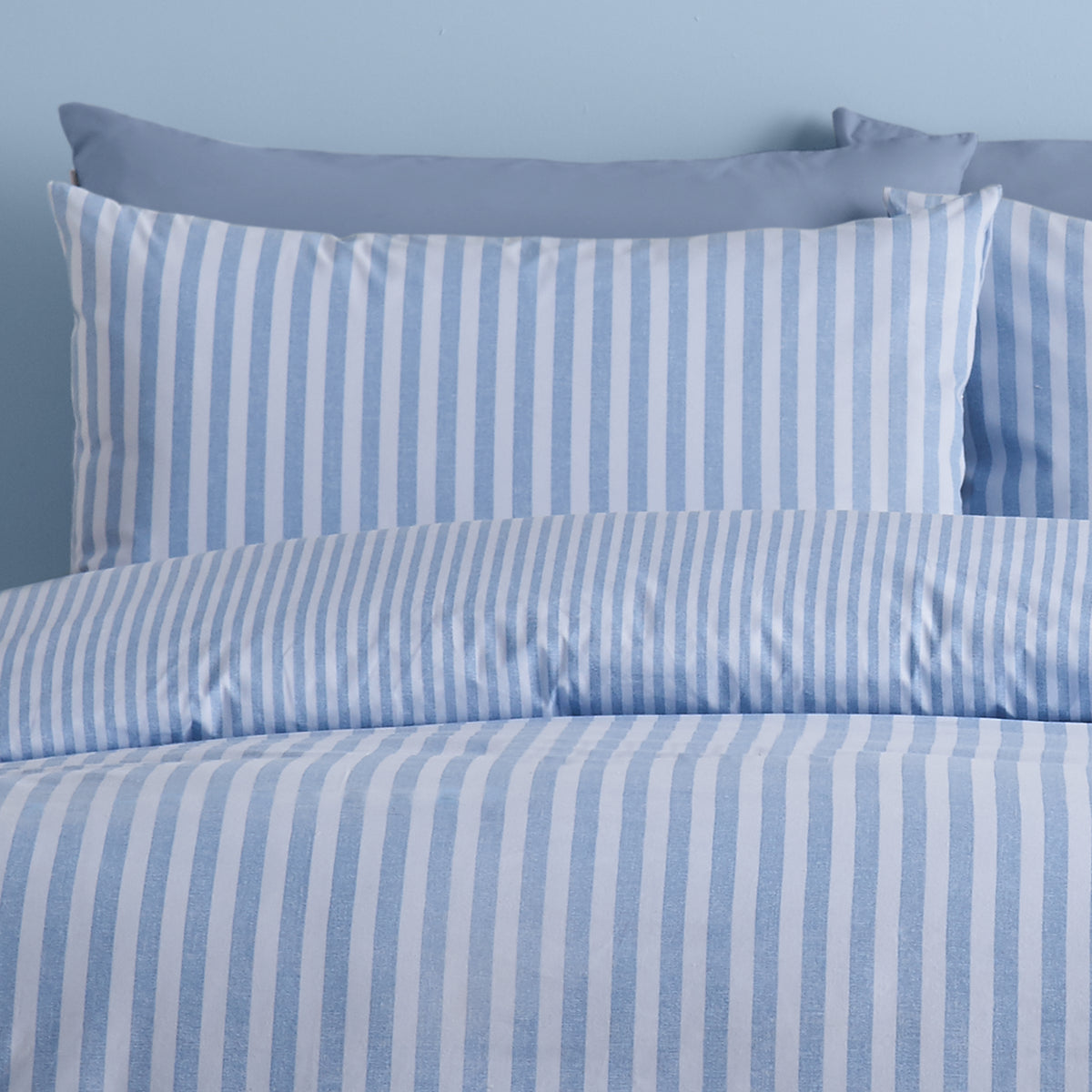 Epping Textured Stripe Blue Duvet Set