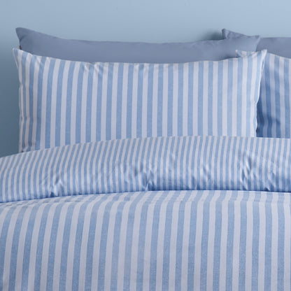 Epping Textured Stripe Blue Duvet Set