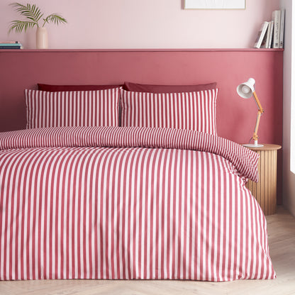Epping Textured Stripe Burgundy Duvet Set