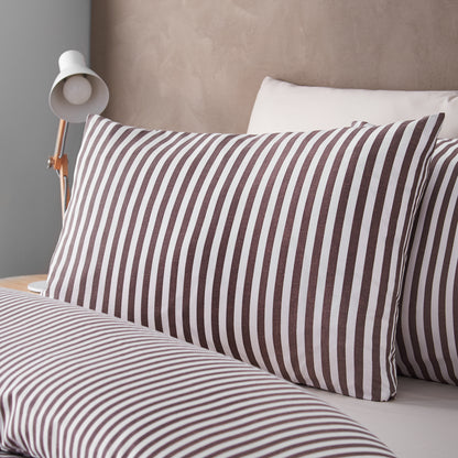Epping Textured Stripe Chocolate Duvet Set