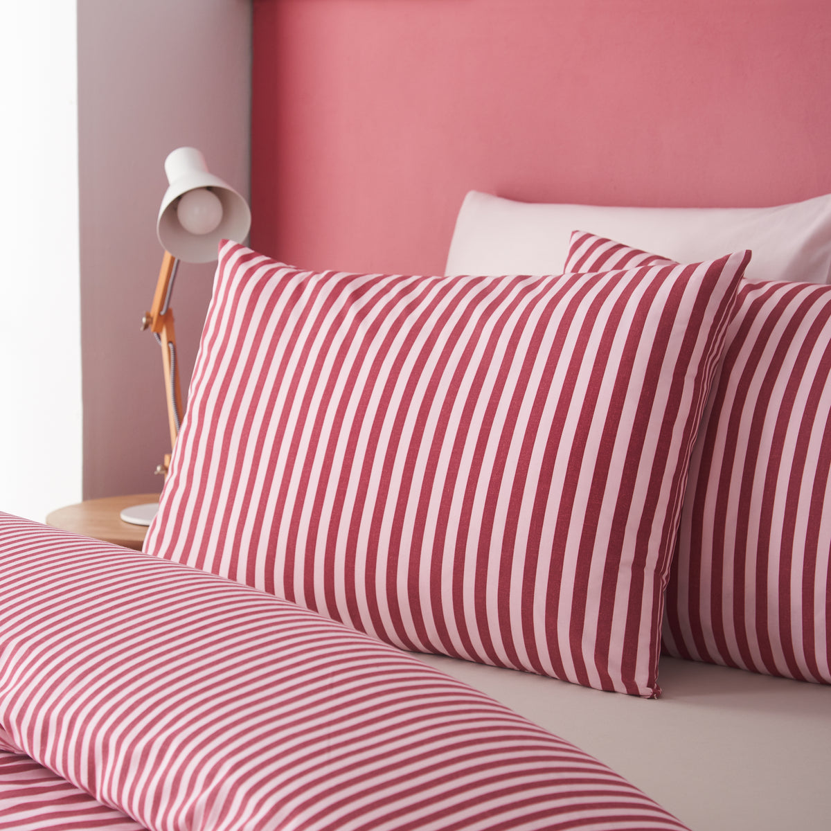 Epping Textured Stripe Burgundy Duvet Set