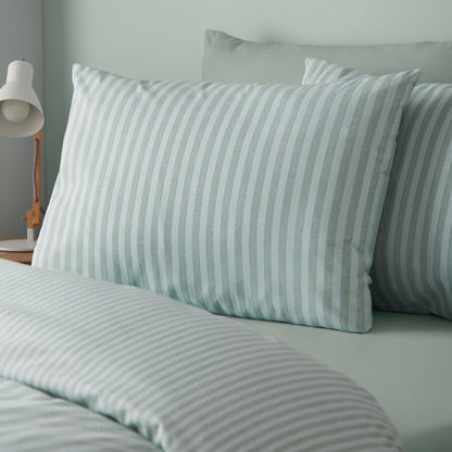 Epping Textured Stripe Green Duvet Set